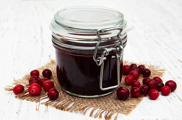 istock cranberry jam with fresh fruits 464806488