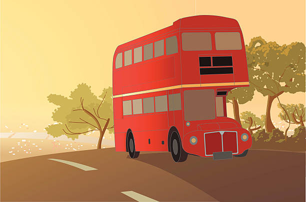 illustrations, cliparts, dessins animés et icônes de scène de londres - london england urban scene city life bus