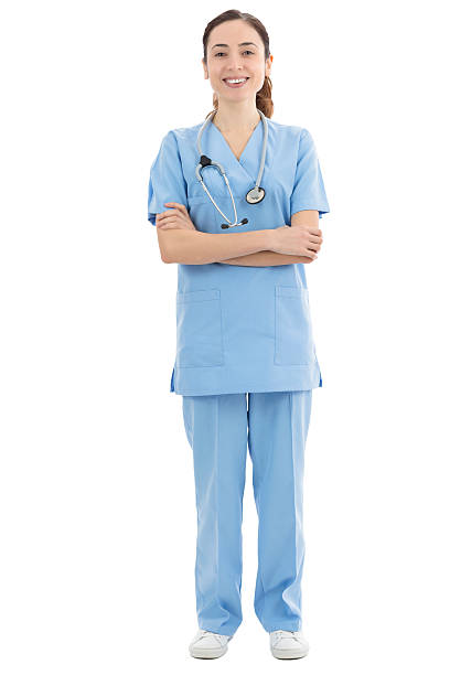 istock Female doctor or nurse, full length 464806778