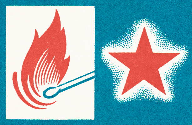 Lit match and star http://csaimages.com/images/istockprofile/csa_vector_dsp.jpg flame designs stock illustrations