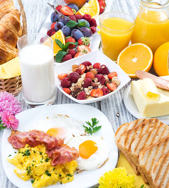 istock Bright and varied breakfast foods 464810477