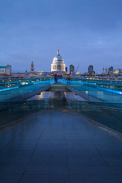 istock Millennium bridge and St. Paul's cathedral, London England, UK 464811921