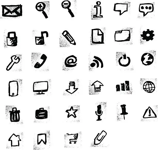 Vector illustration of Dirty grunge icon set