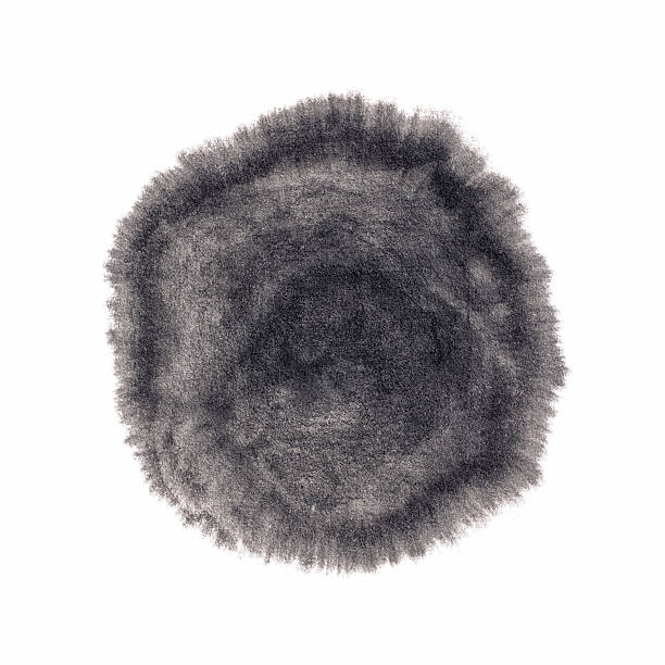 main noir encre brosse cercle de dessin croquis sur isolé - ink washing sumi circle drawing photos et images de collection