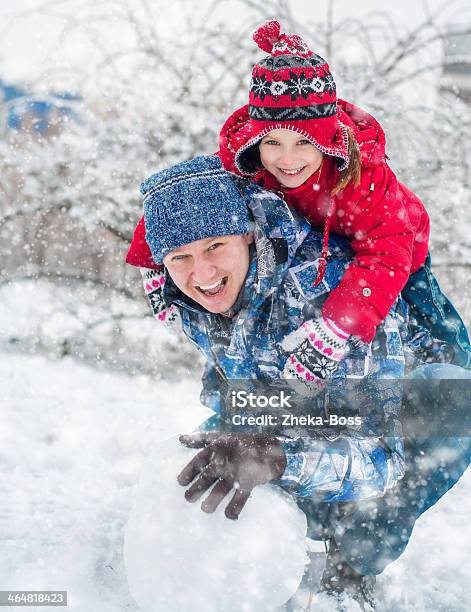 Family Molded Snow Ball Stock Photo - Download Image Now - Snow, Family, Child