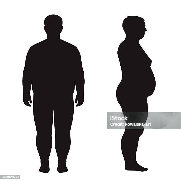Vector Fat Body Stock Illustration - Download Image Now - Men, Overweight, In Silhouette