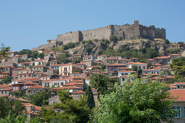 istock historical castle and townview molyvos at lesbos greece 464820378