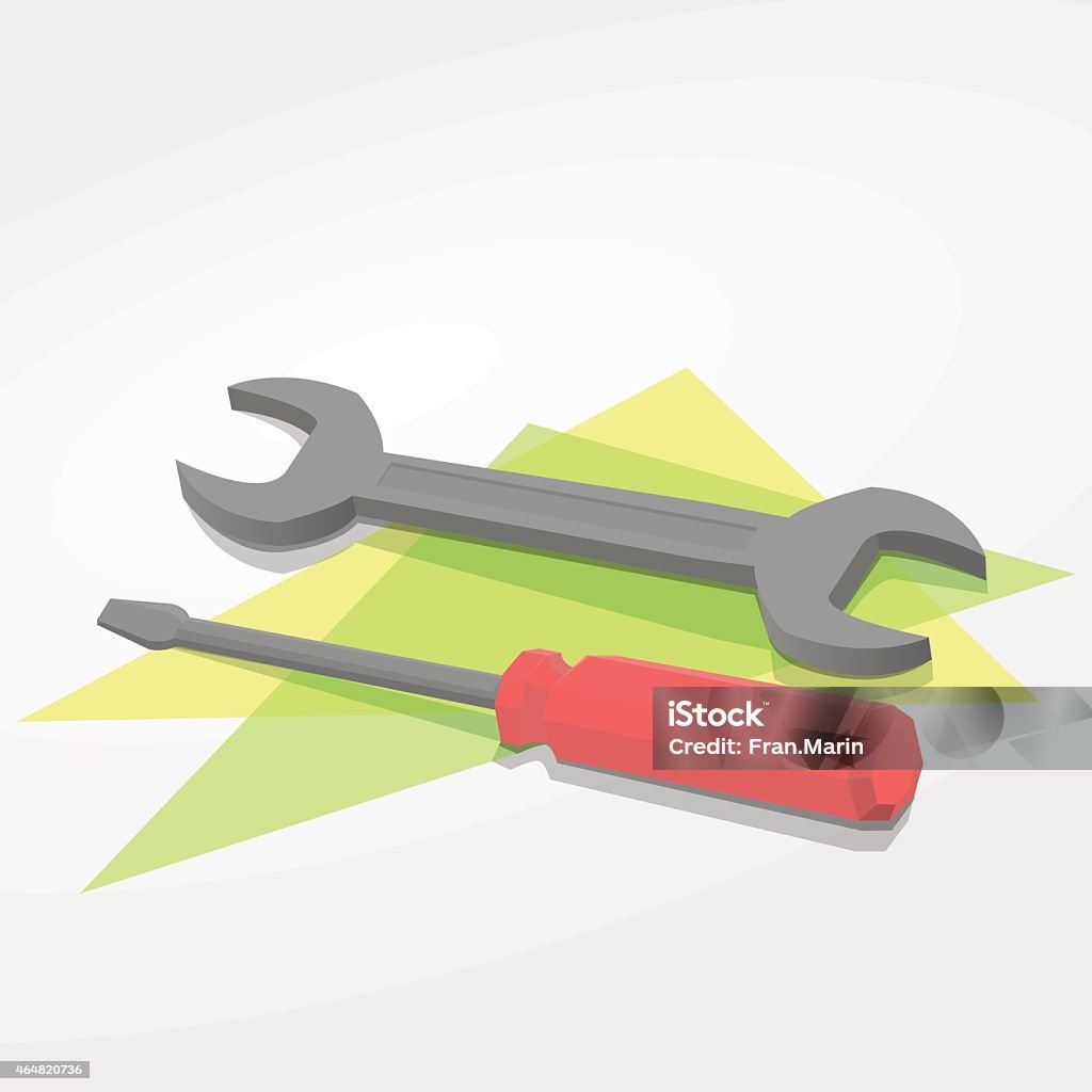 Kit tool wrench and screwdriver.Vector image 2015 stock vector