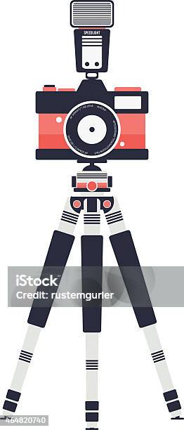 Flat Photo Camera Stock Illustration - Download Image Now - 2015, Blank, Camera - Photographic Equipment