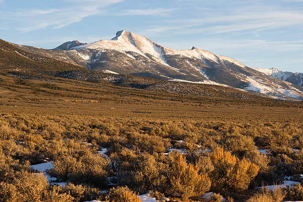 High Mountain Peak Great Basin Region Nevada Landscape Winter landscape in Great Basin area Neveda Landscape great basin national park stock pictures, royalty-free photos & images