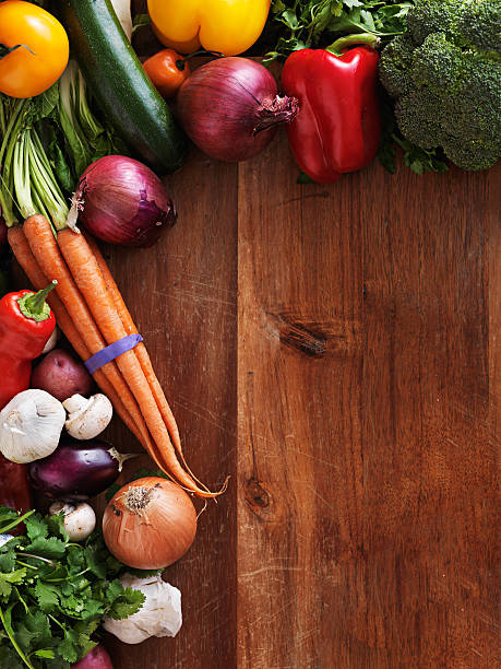 istock vegetable medley on cutting board shot top down 464826800