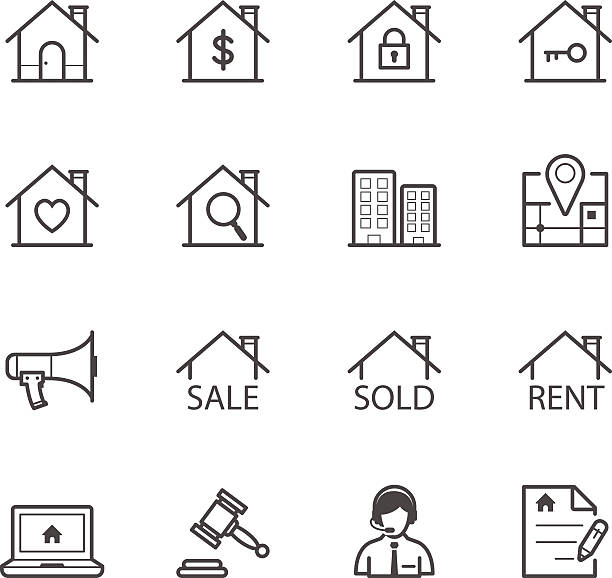 ilustrações, clipart, desenhos animados e ícones de ícones imobiliários - real estate credit card sign map