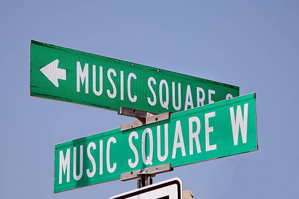 Music Square street sign in Nashville, Tennessee stock photo