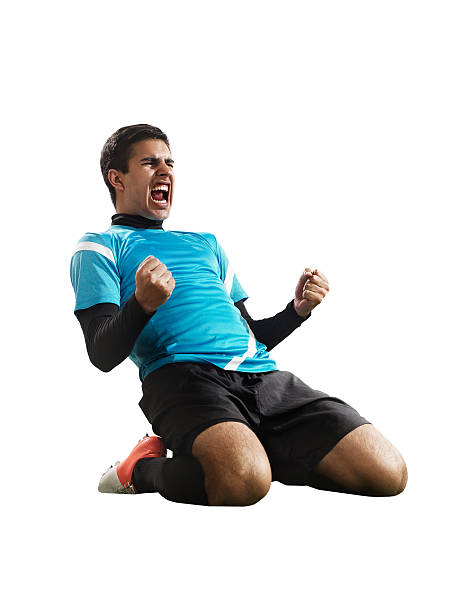 istock Professional football player after a goal 464830363
