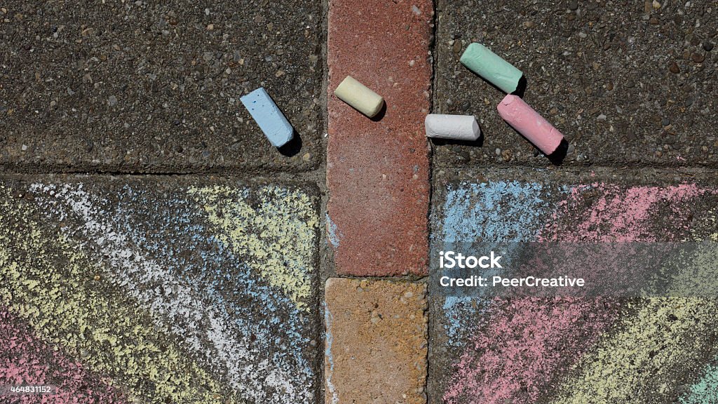 Child's Chalk Drawing Child's Chalk Drawing on a sidewalk 2015 Stock Photo