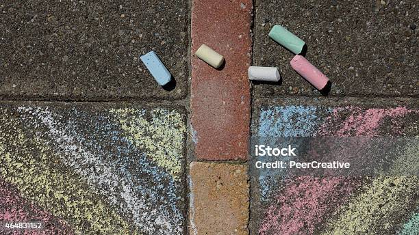 Childs Chalk Drawing Stock Photo - Download Image Now - 2015, Activity, Blue