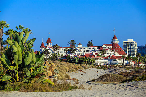 viktorianische hotel del coronado an in san diego - hotel del coronado stock-fotos und bilder