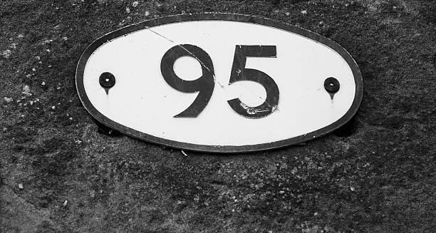 istock Number 95 sign black and white 464831743