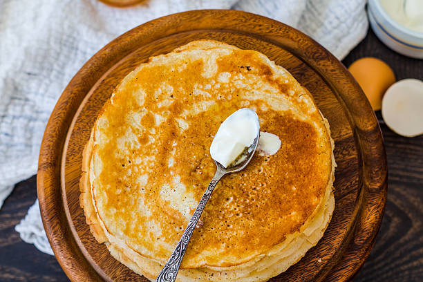 istock many thin sweet pancakes with honey, breakfast, rustic 464831970