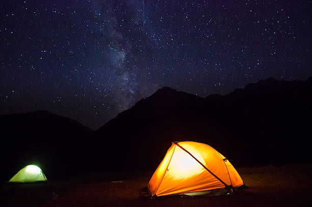 istock milky way above the mountains with tent highlighted 464833074