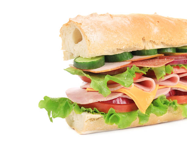 istock French baguette fresh sandwich. 464836160