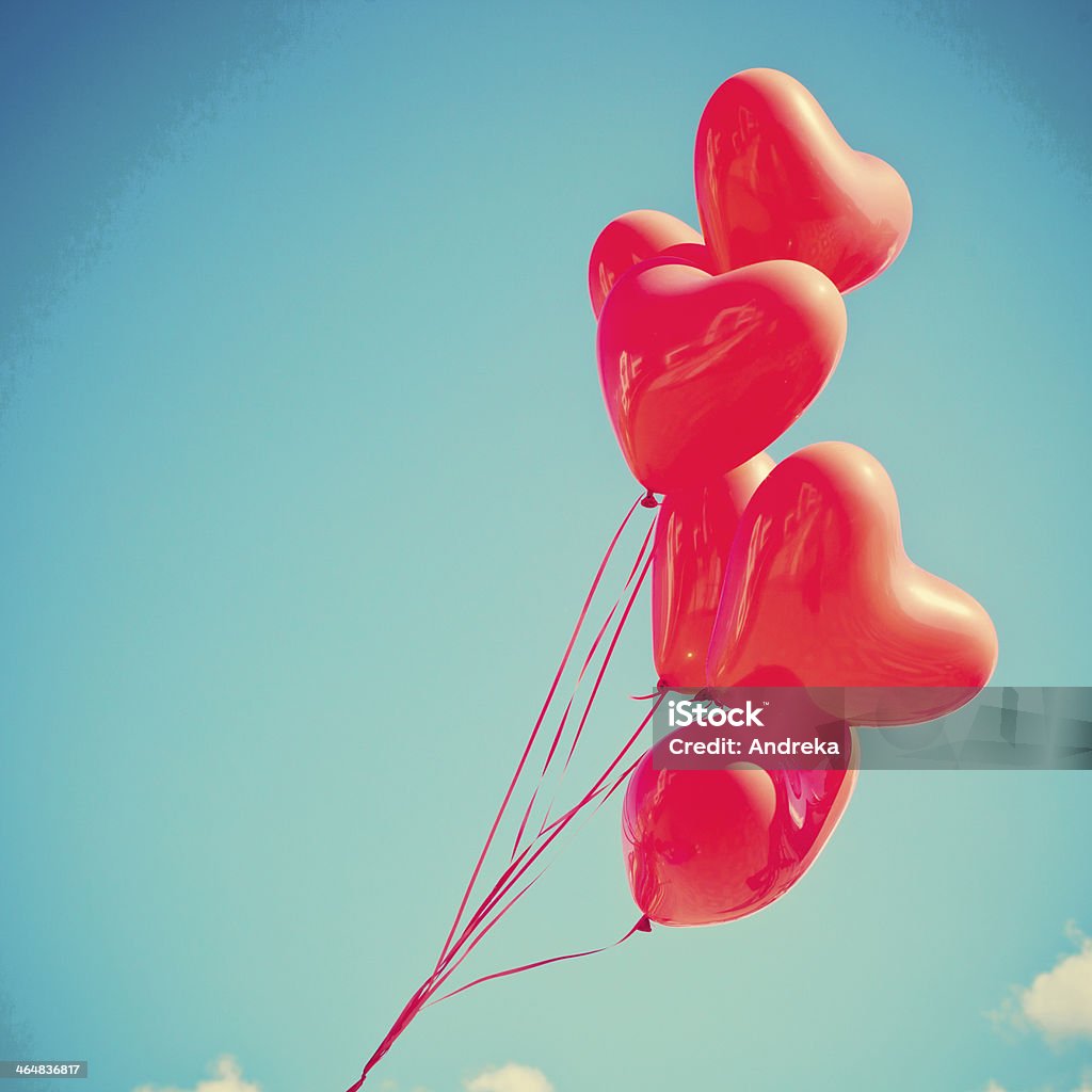 Heart Balloons Red Heart-shaped Balloons Heart Shape Stock Photo