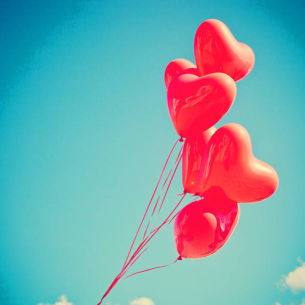 Heart Balloons Red Heart-shaped Balloons heart shape photos stock pictures, royalty-free photos & images