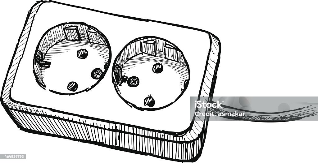 Enchufe - arte vectorial de Cable de energía eléctrica libre de derechos