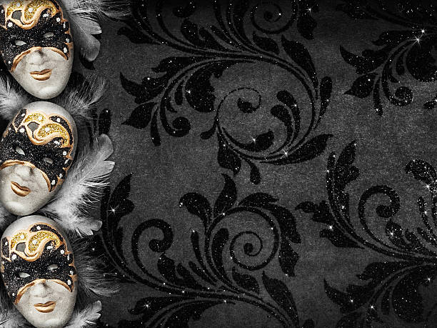 Vintage style dark masquerade background stock photo