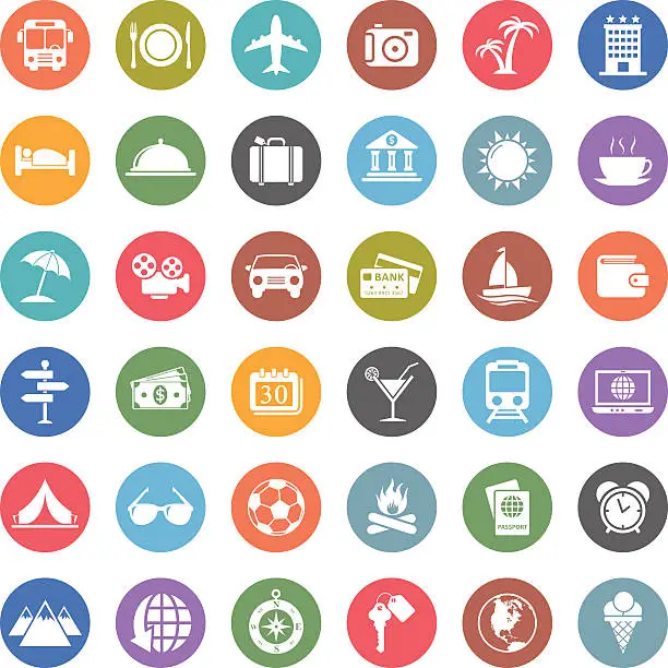 Vector illustration of travel icons