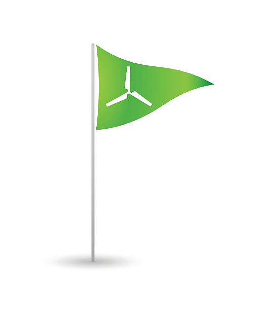 Flag with a propeller Illustration of an isolated flag with a propeller flag golf flag pennant green stock illustrations