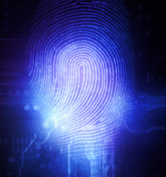 istock A blue illuminated fingerprint on a black background 464841044