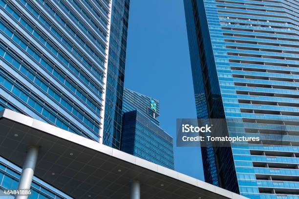 Marina Bay Financial Centre 2015 Stock Photo - Download Image Now - Standard Chartered Bank, 2015, Bank - Financial Building