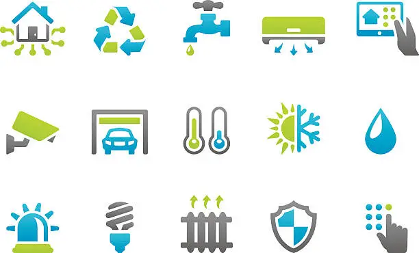 Vector illustration of Stampico icons - Smart House