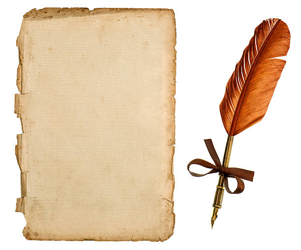 istock antique paper sheet and vintage ink pen 464844577