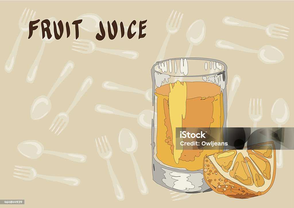 Ein Glas frischer Orangensaft und orange slice - Lizenzfrei Abstrakt Vektorgrafik