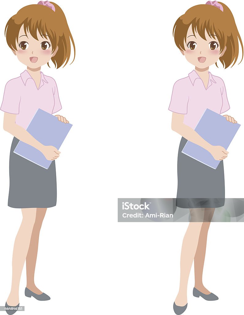 woman_smile the cute manga style woman Adult stock vector