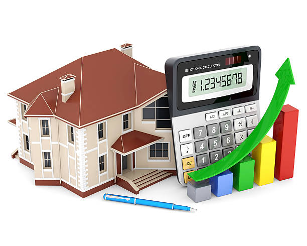 istock house, calculator and pen 464848097