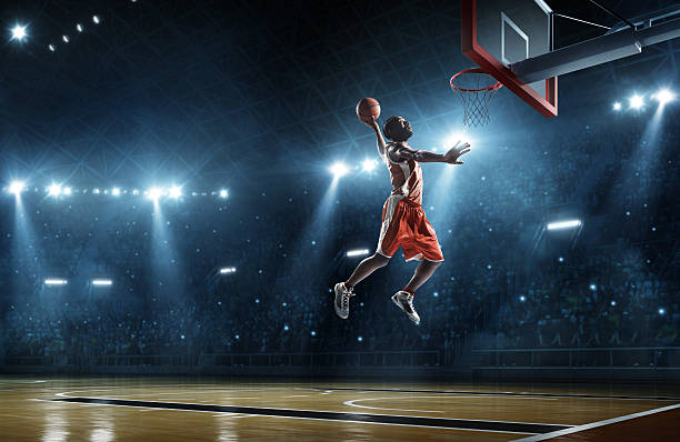 バスケットボール選手がスラムダンク - single hit ストックフォトと画像
