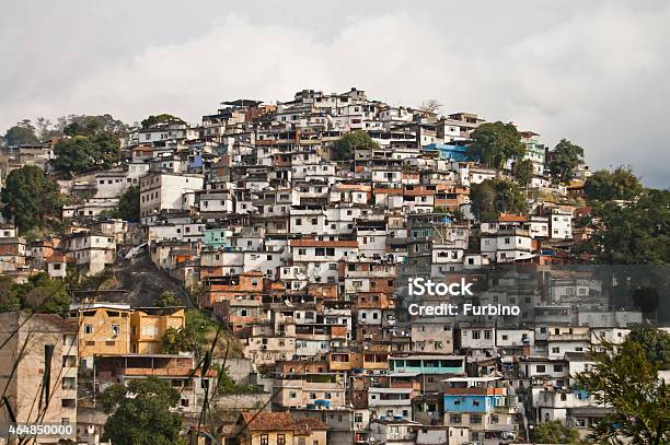 Slum In Rio De Janeiro Brazil Stock Photo - Download Image Now - 2015, Brazil, Crowded