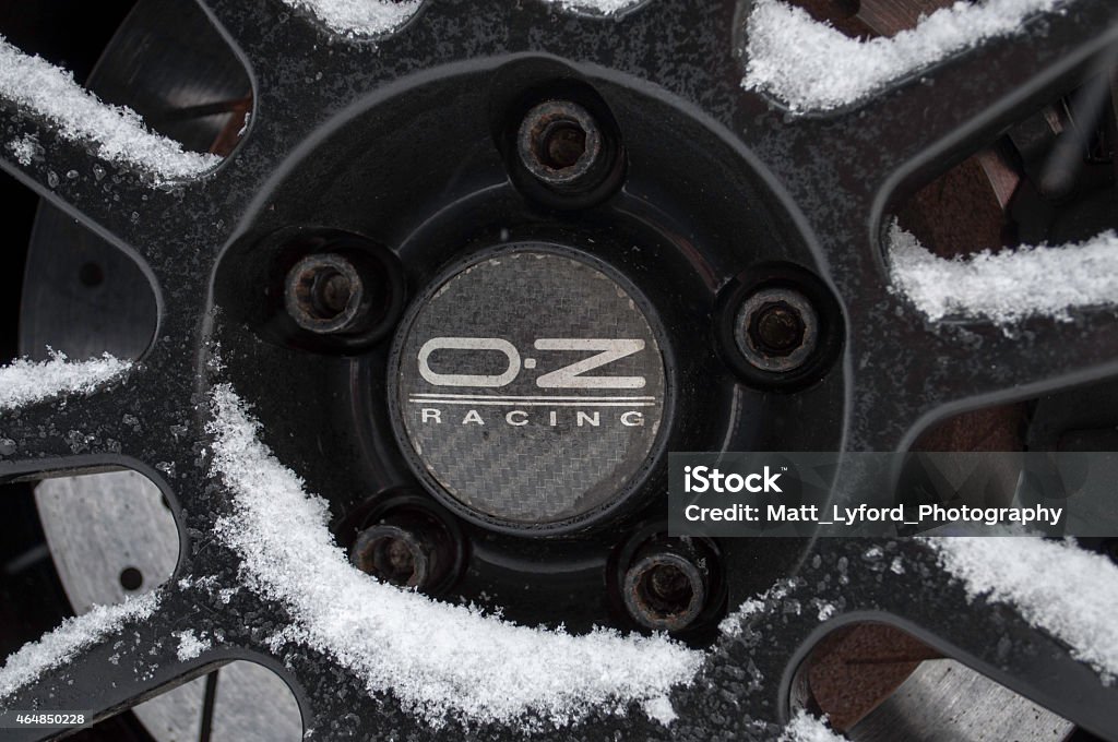 OZ Snow O.Z Racing wheels covering in snow 2015 Stock Photo