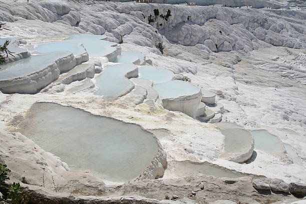 Pools of Pammukkale Panoramic popular Pammukkale calcareous pools in Turkey tarde stock pictures, royalty-free photos & images