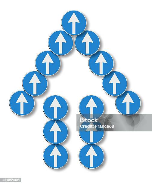 An Arrow Symbol Composed Of Many Arrows Stock Photo - Download Image Now - 2015, Abstract, Arrow Symbol