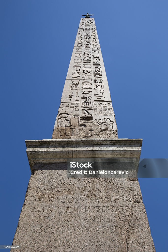 Flaminio Obelisk in Rome, Italy Flaminio Obelisk at Piazza del Popolo in Rome, Italy Antique Stock Photo