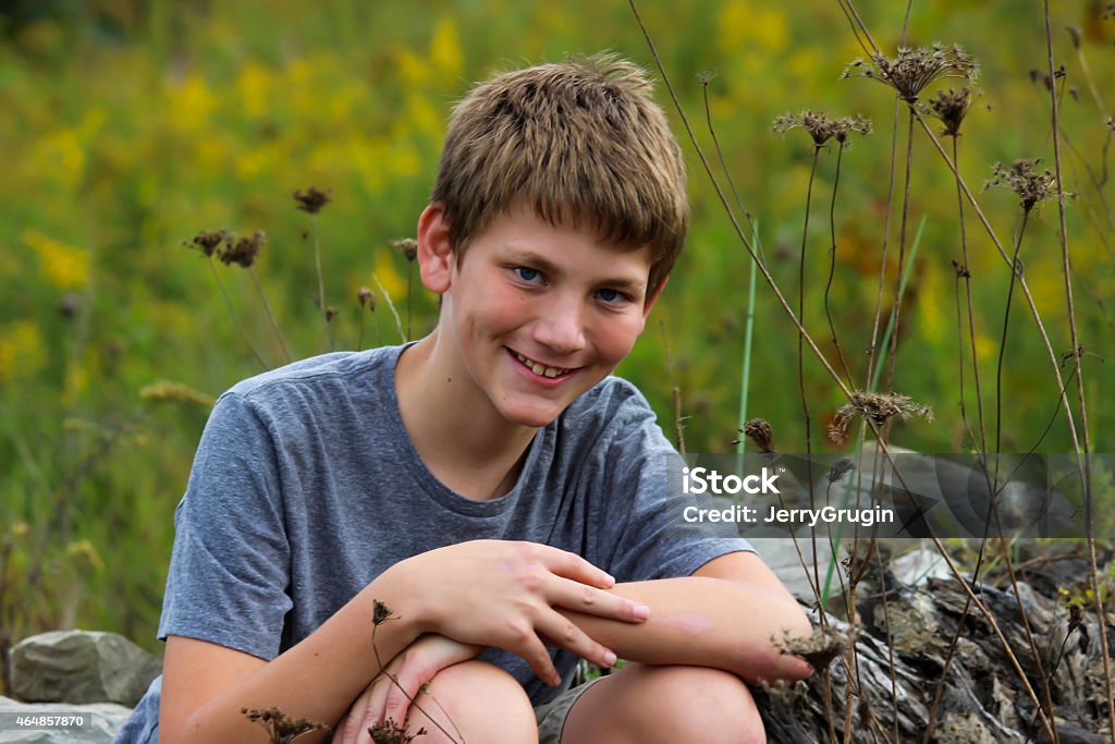 Teenage Boy Poses Teenage boy poses in the mountains of Tennessee 2015 Stock Photo