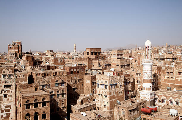 High Angle Sanaa Stadt Jemen – Foto