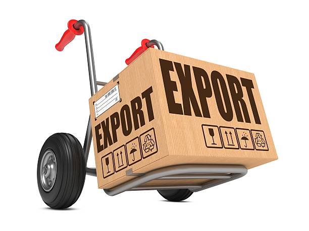 istock Export - Cardboard Box on Hand Truck. 464869447