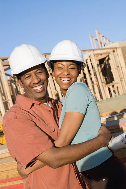 istock Couple building new house 464870256