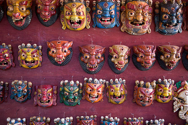 istock Masks, souvenirs in street 464870356