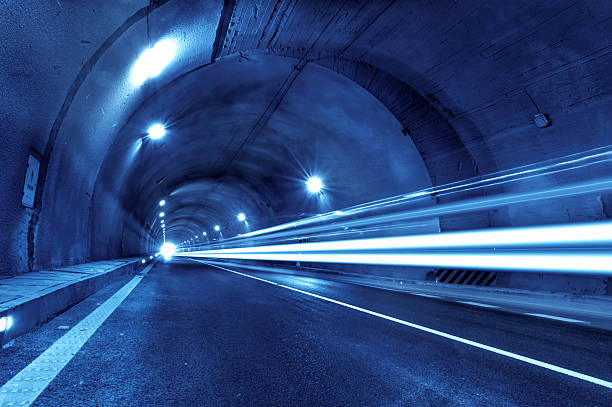 istock Abstract car in the tunnel trajectory 464873728